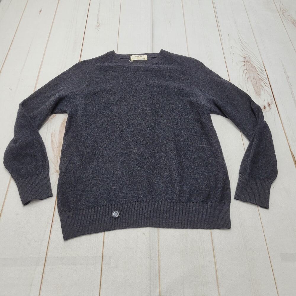 Sheep 100% merino wool crewneck pullover sweater dark gray minimalist large